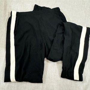 Romeo & Juliet Couture Black and Cream Track-Stripe Ankle Joggers Size S